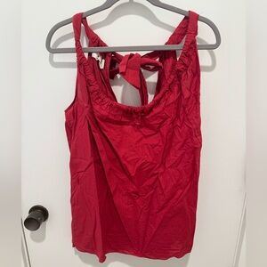 Marni Red Cotton Tie Back Sleeveless Blouse L Vintage